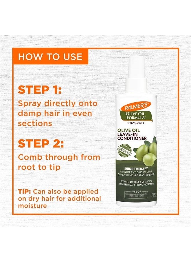 PALMER'S - Olive Oil Formula Leave In Conditioner Spray, Shine Therapy, Instantly Detangle, Soften and Smooth Textured and Curly Hair, 8.5 Ounces - Image 1