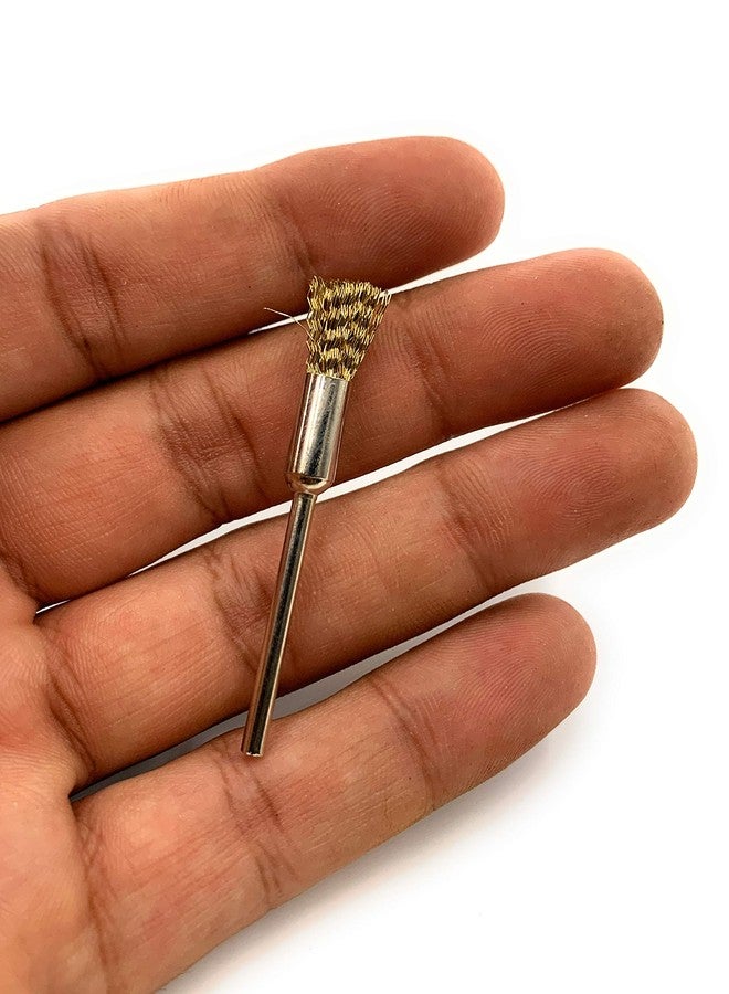 Aone Brass Wire End Brushes Thupi 5pcs for Satin Finish, Deburring, Rust Removal & Cleaning for Dremel Rotary Tool, Micro Hand Motor, Polishing Motor for Jewellery Making, Watchmaking, Model Making - Image 3