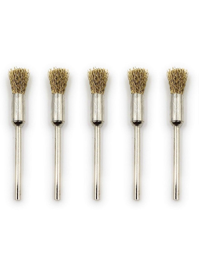 Aone Brass Wire End Brushes Thupi 5pcs for Satin Finish, Deburring, Rust Removal & Cleaning for Dremel Rotary Tool, Micro Hand Motor, Polishing Motor for Jewellery Making, Watchmaking, Model Making - Image 1