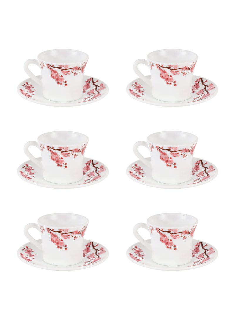 Delcasa 12 Piece Opalware Cup and Saucer Set- DC3402 - Image 1
