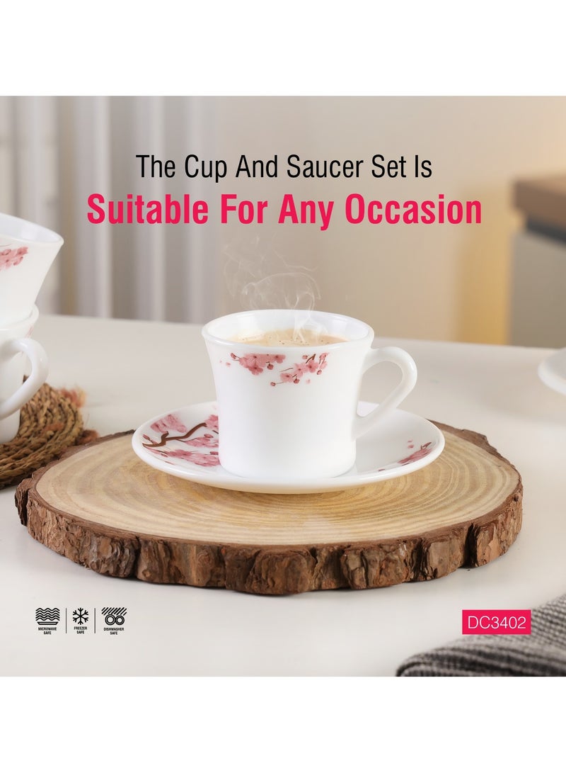 Delcasa 12 Piece Opalware Cup and Saucer Set- DC3402 - Image 4