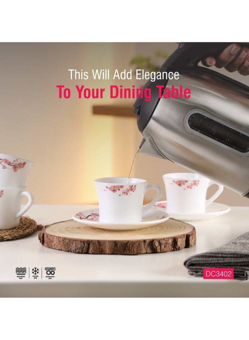 Delcasa 12 Piece Opalware Cup and Saucer Set- DC3402 - Image 5