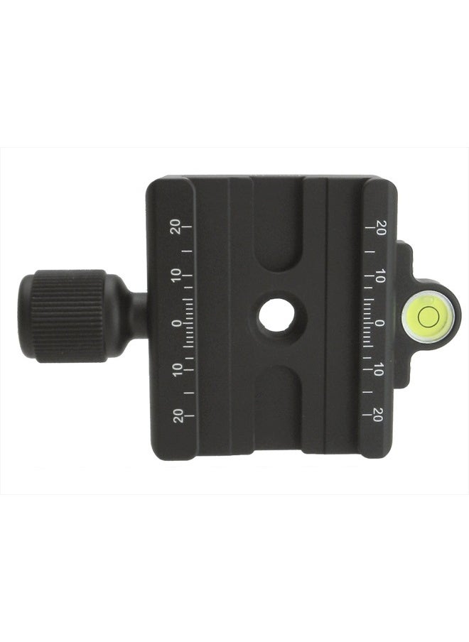 DAC-60 60mm QR Clamp 3/8" w 1/4" Adapter & Level Arca-Swiss Compatible for Tripod Head Quick Release