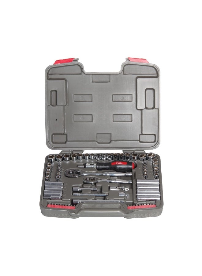 Apollo 77-Piece Durable and Multipurpose Professional Socket Set Black and Silver 29.972 x 36.83 x 9.906 cm DT-3409