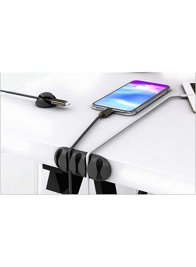 erorex 16 Pack White Cable Clips Holders Self Adhesive Desk Cable Management Cord Organizer 12Cm - Image 3