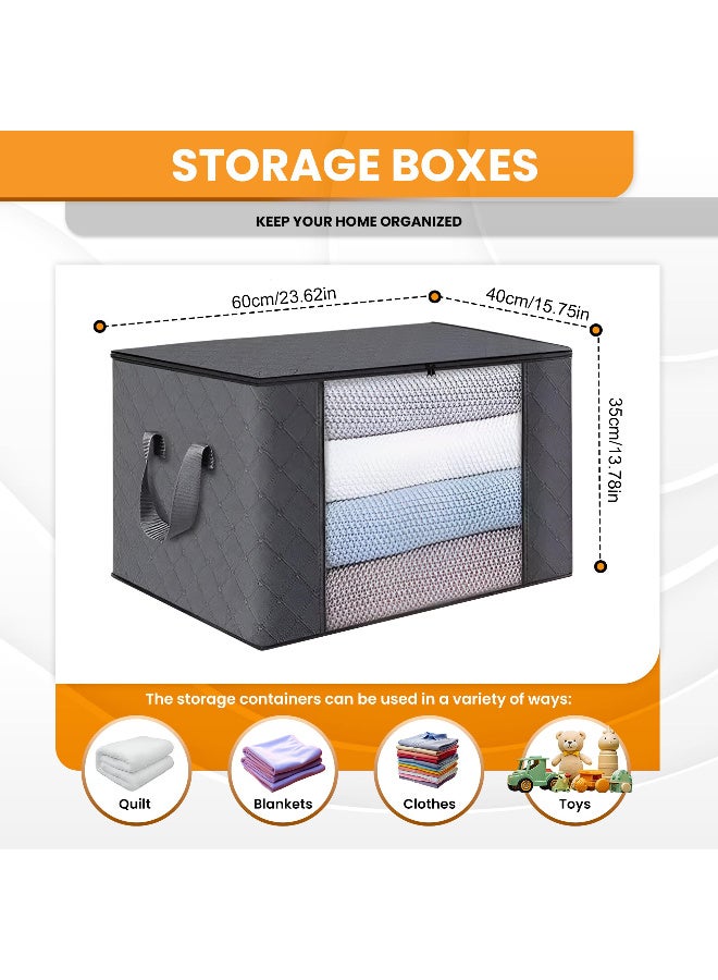 ZERIFAM Storage Bags, 6 Pcs Large Capacity Storage Bags - 90L Clothing Storage Foldable, Bedsheet Storage Bags, Suitable For Storing Duvet Covers, Blankets, Clothing, And Household Items. - Image 2