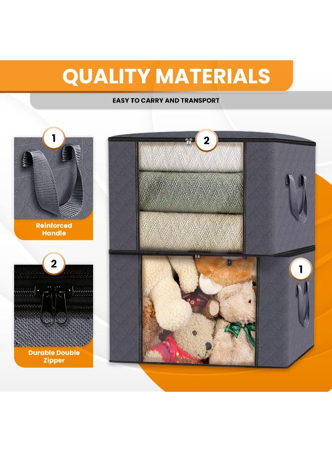 ZERIFAM Storage Bags, 6 Pcs Large Capacity Storage Bags - 90L Clothing Storage Foldable, Bedsheet Storage Bags, Suitable For Storing Duvet Covers, Blankets, Clothing, And Household Items. - Image 4