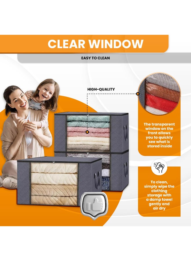 ZERIFAM Storage Bags, 6 Pcs Large Capacity Storage Bags - 90L Clothing Storage Foldable, Bedsheet Storage Bags, Suitable For Storing Duvet Covers, Blankets, Clothing, And Household Items. - Image 3