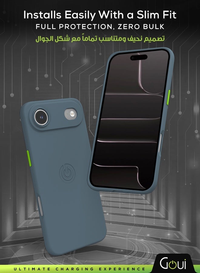 Goui iPhone 17 Air Case | Full-Coverage | MagSafe | Wireless Friendly | Colorful | Soft Touch | Magnetic Design for Mount Steel Grey - Image 2