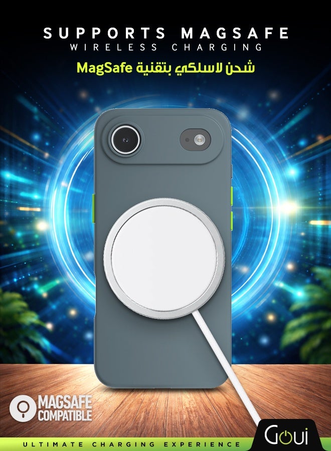 Goui iPhone 17 Air Case | Full-Coverage | MagSafe | Wireless Friendly | Colorful | Soft Touch | Magnetic Design for Mount Steel Grey - Image 3