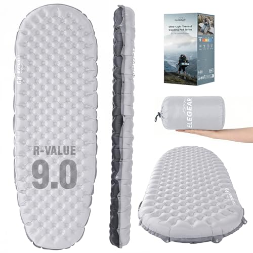 Elegear CumbreX™ Sleeping Pad for Camping with 9 R-Value, 4” Thick Ultralight Camping Sleeping Mat for All Seasons, Insulated Backpacking sleeping pad, Durable Camping Mattress for Outdoor Hiking Tent - Image 1