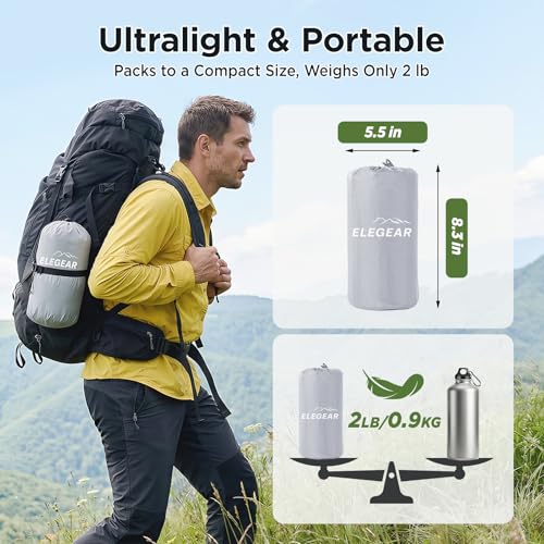 Elegear CumbreX™ Sleeping Pad for Camping with 9 R-Value, 4” Thick Ultralight Camping Sleeping Mat for All Seasons, Insulated Backpacking sleeping pad, Durable Camping Mattress for Outdoor Hiking Tent - Image 2