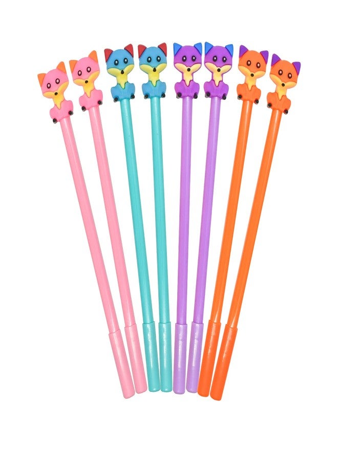 Lopenle 12PCS Kawaii Fox Pens Novelty Animal Gel Pen Foxes Pen 0.5mm Black Ink For School Home Office Stationery Store - Image 1