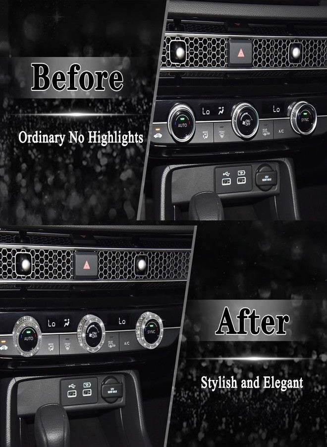 TOMALL Bling AC Air Conditioning Knob Button Cover Compatible with Honda Accord 2024 2025 for CRV HRV Civic Centre Console Air Conditioner Switch AC Climate Knob Cap Bling Interior Accessories for Car - Image 3