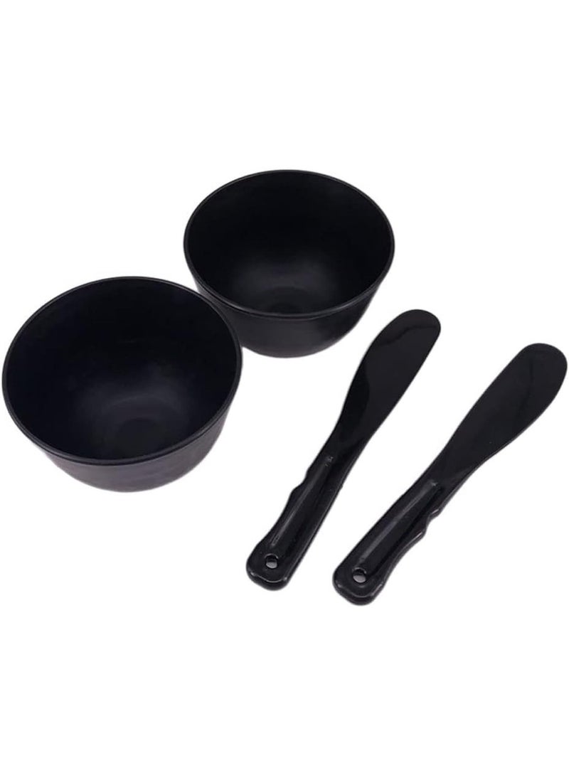 ChicAbode 2 قطعة مطاط قناع الوجه خلط وعاء, مع ملعقة البلاستيك, وعاء قناع الوجه, الطين قناع خلط وعاء, DIY العناية بالبشرة خلط أداة مجموعة, للسيدة النساء استخدام صالون التجميل المنزلي, أسود - Image 1