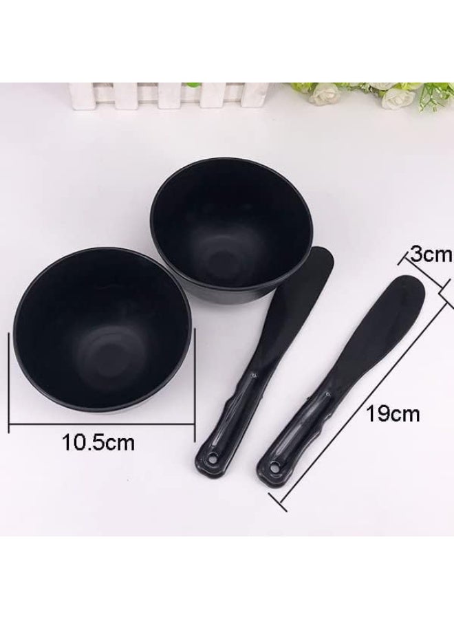 ChicAbode 2 قطعة مطاط قناع الوجه خلط وعاء, مع ملعقة البلاستيك, وعاء قناع الوجه, الطين قناع خلط وعاء, DIY العناية بالبشرة خلط أداة مجموعة, للسيدة النساء استخدام صالون التجميل المنزلي, أسود - Image 3