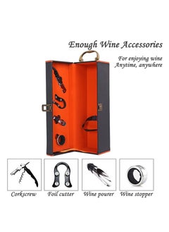 KASTWAVE Wine Leather Box Bottle Holder Storage Tote Carrier with Wine Accessories Gifts for Women Adults Wine Lovers (Rhinestone)  - Image 5