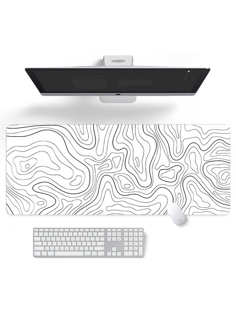 Large  Anti-Slip Rubber Gaming Mouse Pad Suitable for Gaming, Office (Black，White） - Image 5