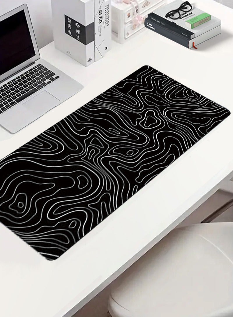 Large  Anti-Slip Rubber Gaming Mouse Pad Suitable for Gaming, Office (Black，White） - Image 4