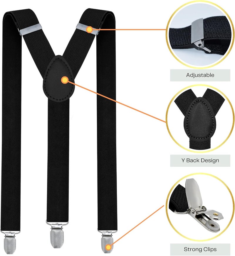Trilece Suspenders for Men - Adjustable Elastic Mens Suspenders with Heavy Duty Strong Clips - Image 2