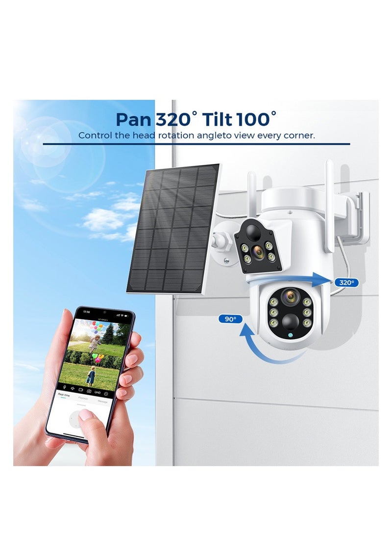 Furtey - Solar Camera Outdoor 4MP Wireless Battery Camera PTZ 360° View, PIR Motion Detection, Smart Night Vision, IP65, 2-Way Audio, 2.4GHz WiFi - Image 1