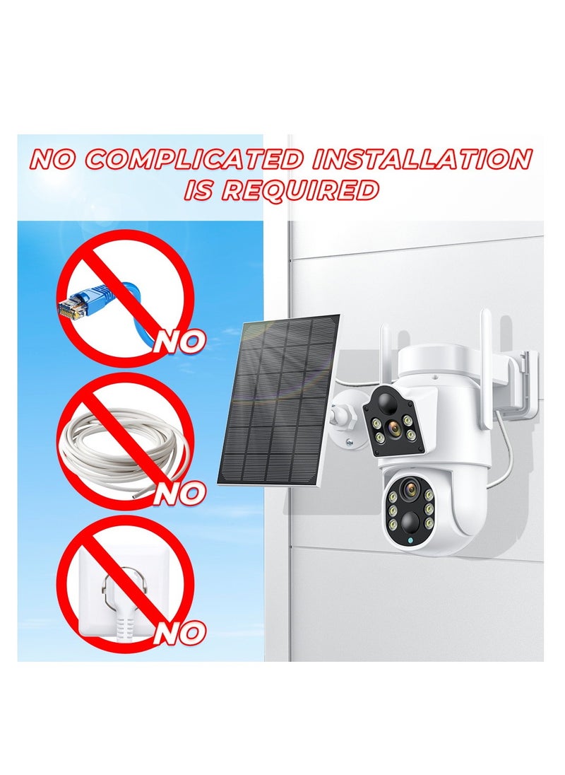 Furtey - Solar Camera Outdoor 4MP Wireless Battery Camera PTZ 360° View, PIR Motion Detection, Smart Night Vision, IP65, 2-Way Audio, 2.4GHz WiFi - Image 1