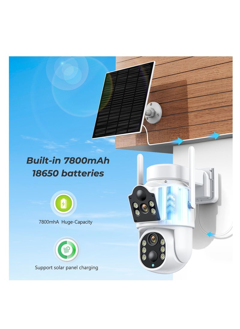 Furtey - Solar Camera Outdoor 4MP Wireless Battery Camera PTZ 360° View, PIR Motion Detection, Smart Night Vision, IP65, 2-Way Audio, 2.4GHz WiFi - Image 1