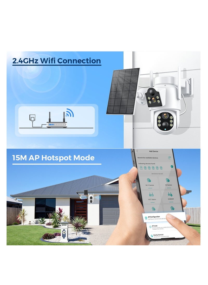 Furtey - Solar Camera Outdoor 4MP Wireless Battery Camera PTZ 360° View, PIR Motion Detection, Smart Night Vision, IP65, 2-Way Audio, 2.4GHz WiFi - Image 1