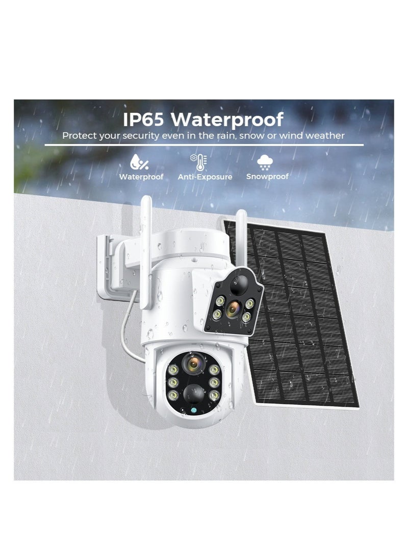 Furtey - Solar Camera Outdoor 4MP Wireless Battery Camera PTZ 360° View, PIR Motion Detection, Smart Night Vision, IP65, 2-Way Audio, 2.4GHz WiFi - Image 1