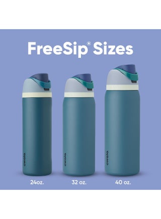 FreeSip Insulated Stainless Steel Water Bottle with Straw for Sports and Travel, BPA-Free, 24-oz, Blue/Teal (Denim) - view 5