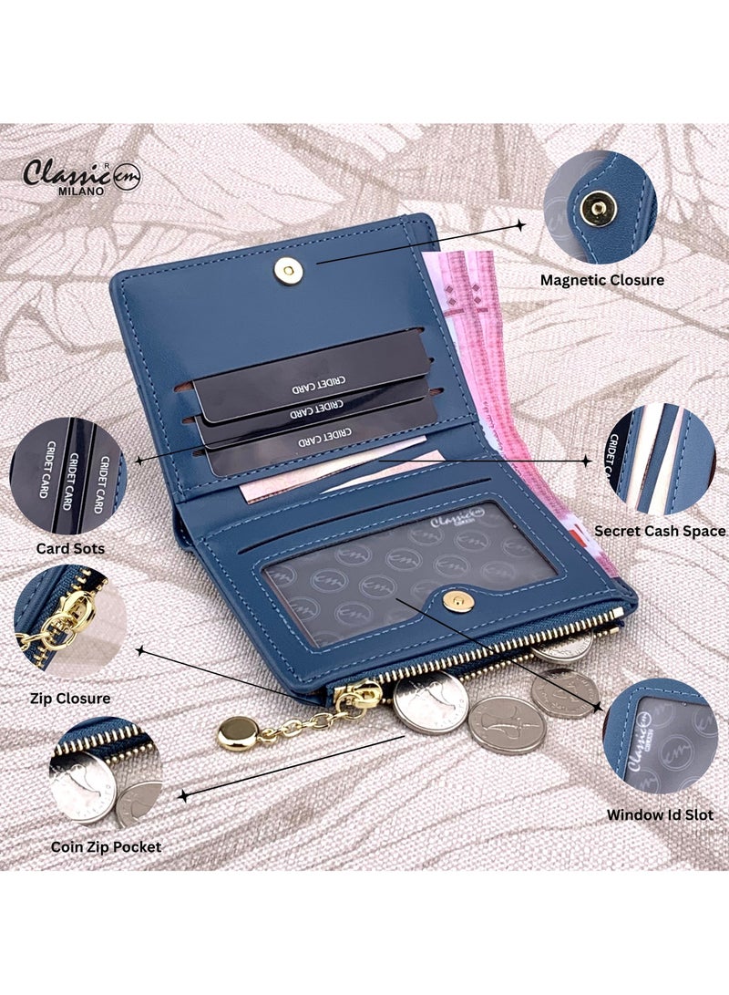 Classic Milano Classic Milano Premium Faux Leather Wallet for Women with Coin Zip | Ladies Wallet Stylish Card Holder Purse | Slim Women's Wallet for Daily Use, Travel, and Gifting  - Image 2