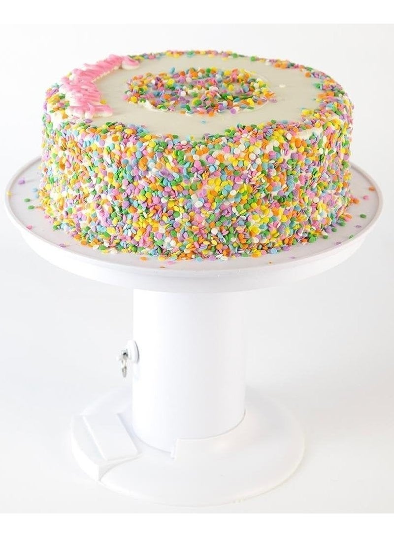 فاين ديكور حامل كيك وحلويات بقاعدة للكب كيك والمعجنات، ملحق عرض الكيك لحفلات الزفاف واعياد الميلاد والاحتفالات - ابيض - Image 1