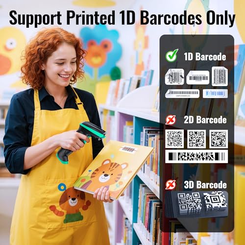 Tera Barcode Scanner 1D Wireless with Battery Level Indicator Versatile 2-in-1 (2.4Ghz Wireless+USB 2.0 Wired) 328 Feet Transmission Distance Rechargeable Barcode Reader USB Handheld Bar Code Scanner - Image 3