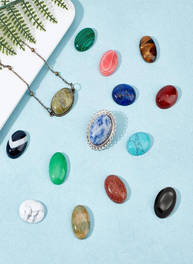 PH PandaHall PH PandaHall 25 Pcs Oval Cabochon Flatback Semi-Precious Gemstones Beads Quartz Chakra Crystal Stone 25x18mm for Bracelet Necklace Earring Pendant Jewelry DIY Craft Making - Image 3