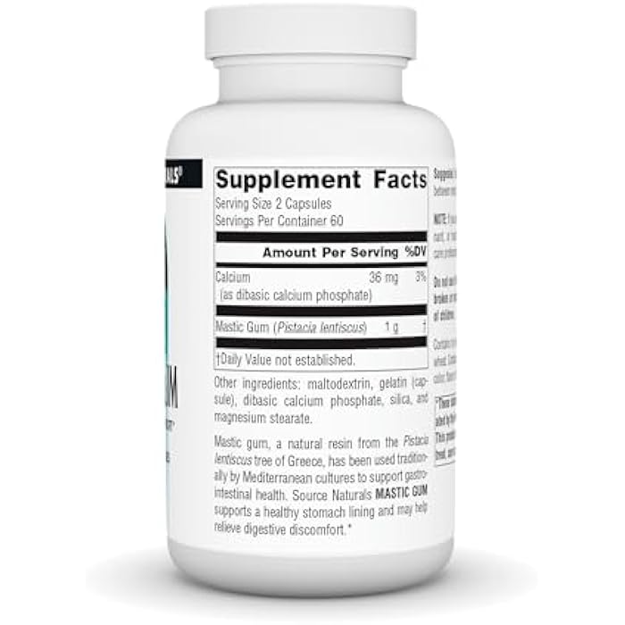 Source Naturals Mastic Gum for Stomach Discomfort* 500 mg - 120 Tablets - Image 2