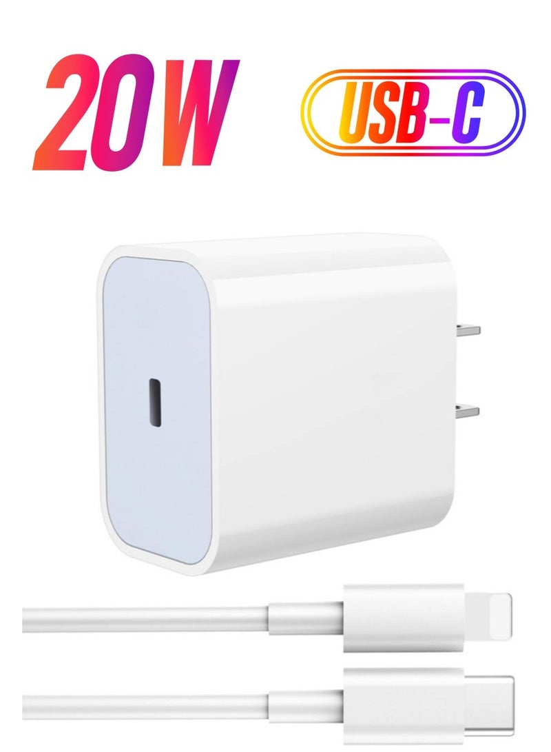 MUNTAQI 20W USB C PD Charger Plug Power Delivery Type C Adapter Compatible With MacBook Pro/Air, iPad Pro, New iPad 9, iPad mini 6, iPhone 13 Pro/13 Pro Max/13/13 mini/12 Pro Max/11 Pro,Galaxy S20+,etc - Image 1