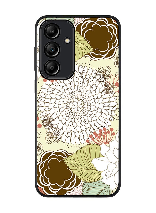 Stylizedd Rugged Black Edge Case for Samsung Galaxy A55, Slim fit Soft Case Flexible Rubber Edges Anti Drop TPU Gel Thin Cover -  Blooming Flower - Image 1