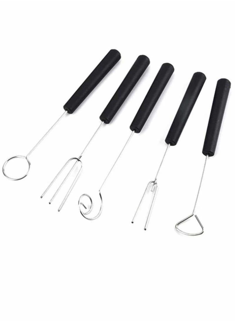 Stainless Steel Chocolate Dipping Fork, Kebab Fork, Perfect for Fondue Candy Cake Nuts Fruit DIY Baking Supplies Decorating Tool 5pcs - Image 1