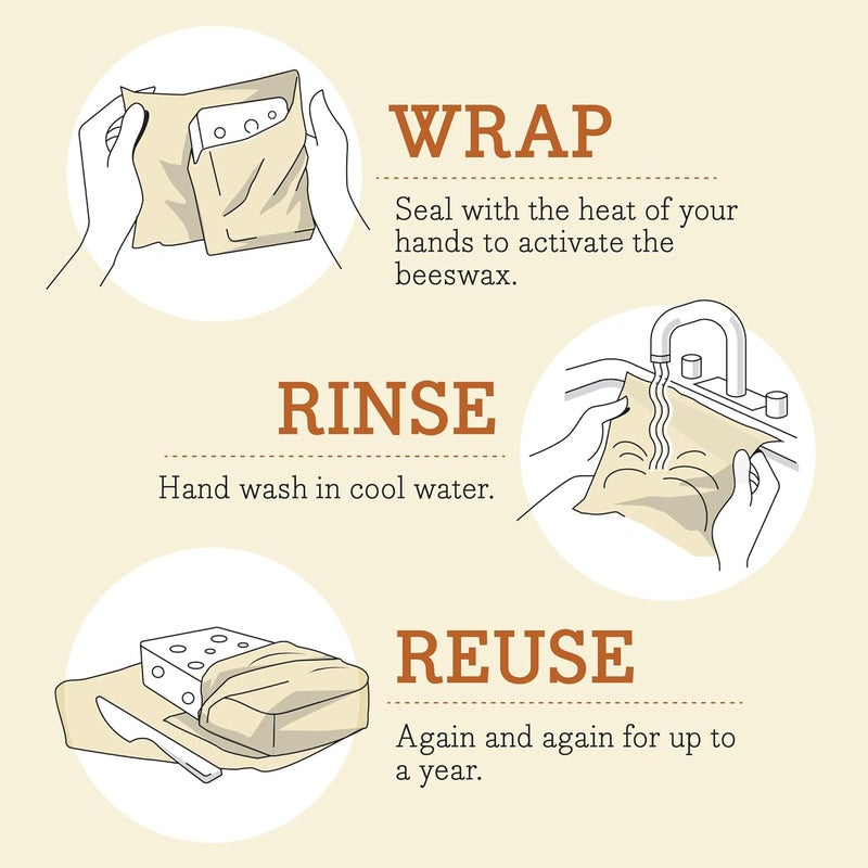 Bee's Wrap Beeswax Wraps for Food - Made in USA Reusable & Organic Food Wraps, Sandwich Wrap & Bowl Covers - Eco-Friendly Alternative to Aluminum Foil, Winter Wonderland 3 Pack (S, M, L) - Image 4