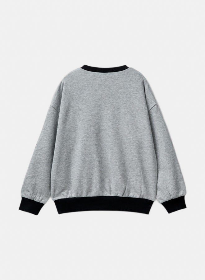 Benetton Girls Color Block Sweatshirt With Print - Image 3