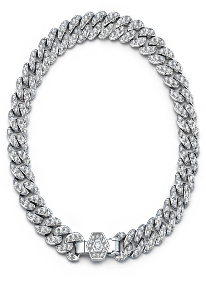 بامبل بي سوار بامبلبي مصنوع يدويًا من سلسلة كوبية للنساء والرجال، 8 مم، مرصع بزركونيا إيطالية من الدرجة 5A، مضاد للحساسية، مناسب لأزياء الشارع والهيب هوب، هدية مثالية لأعياد الميلاد والكريسماس، مقاس واحد يناسب الجميع (6.5-8.1 بوصة). - Image 1