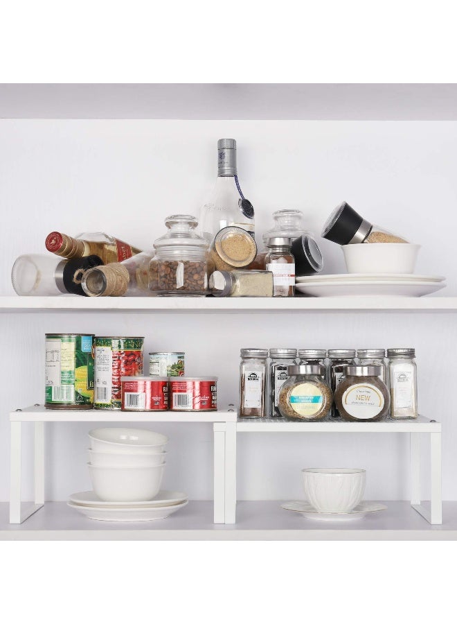 NEX Kitchen Cabinet and Counter Pantry Shelf Organizer, Expandable & Stackable, White - Image 5