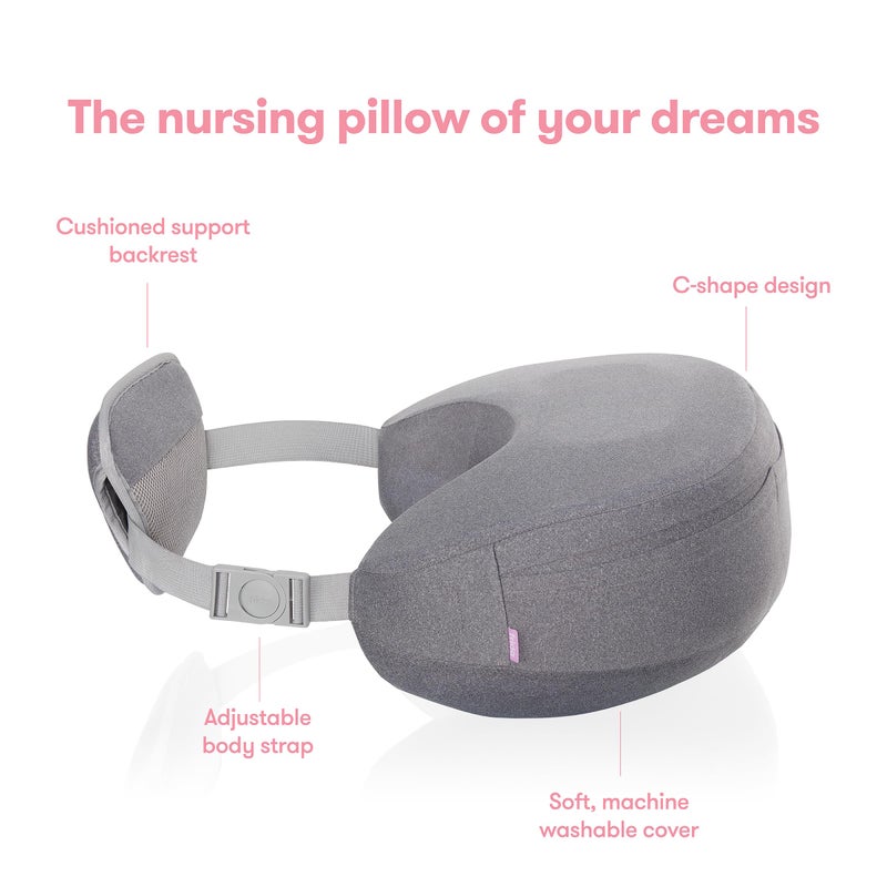 Frida Mom Nursing Pillow, Adjustable Breastfeeding Pillow for Mom & Baby Comfort with Back Support, Customizable Wrap Around Waist Strap, and Pockets for Heat Relief - Image 3