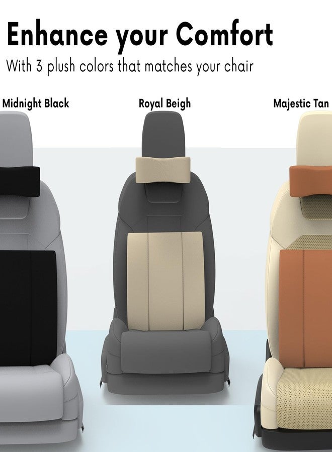 RIPOSEV Rider Lumber Orthopedic Full Lumbar Support for Chair & Car Seat Backrest Cushion for Back Pain Relief - Back Rest Support Back Support Pillow Memory Foam Cushion (Midnight Black) - Image 2