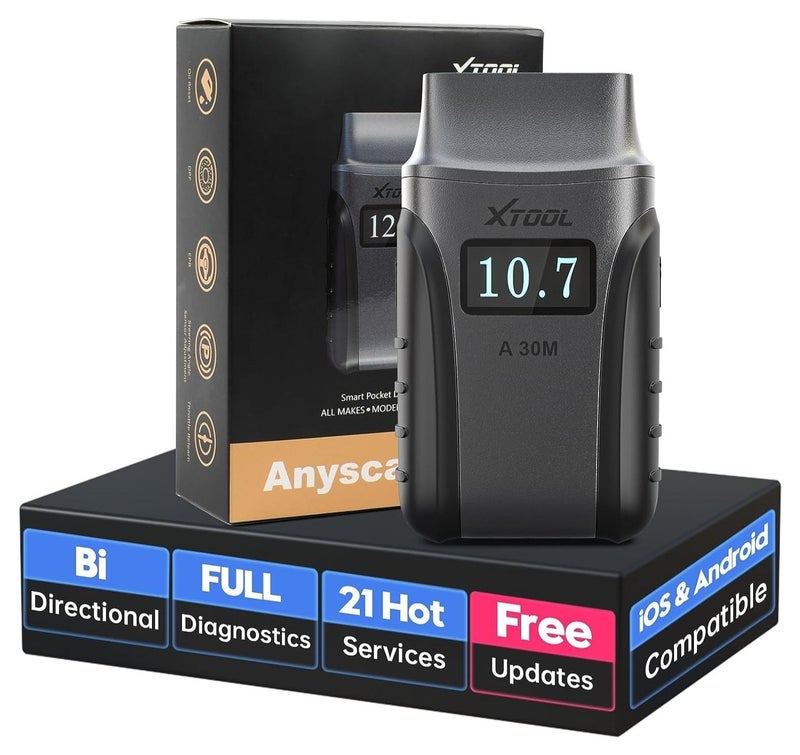 أداة اكس  ماسح ضوئي XTOOL A30M OBD2 BT، قارئ رموز OBD2 لاسلكي مع 21 إعادة ضبط، اختبار نشط، جميع الأنظمة - Image 1