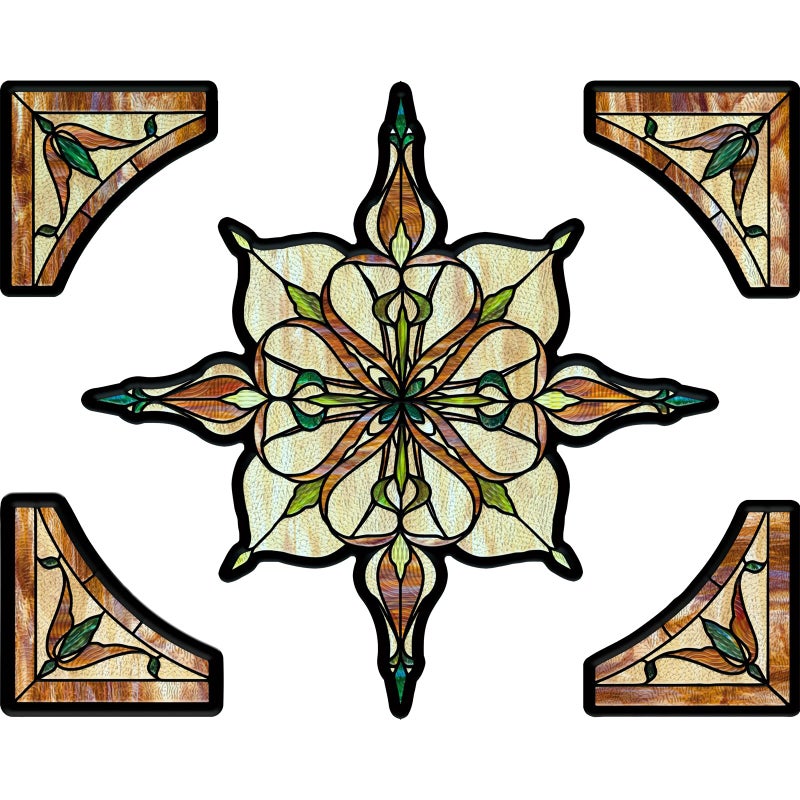 ADD.HERES Window Stickers, â€ŒStained Glass Window Privacy Film, UV Blocking Static Cling for Home Kitchen Office Bathroom, Amber Starry Light, 11.81" X 15.75" - Image 2