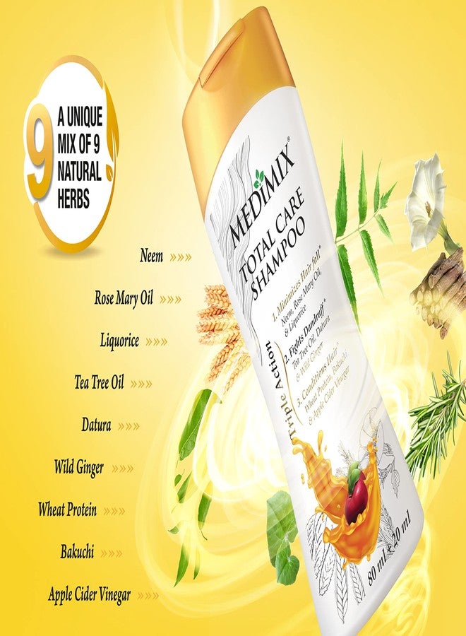 MEDIMIX Total Care Shampoo | Pack of 4 | Each 100ml | Triple Action Formula | Minimizes Hair Fall* | Fights Dandruff* | Conditions Hair^ | - Image 4