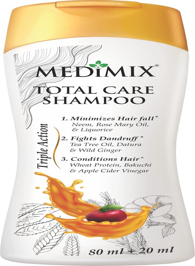 MEDIMIX Total Care Shampoo | Pack of 4 | Each 100ml | Triple Action Formula | Minimizes Hair Fall* | Fights Dandruff* | Conditions Hair^ | - Image 5