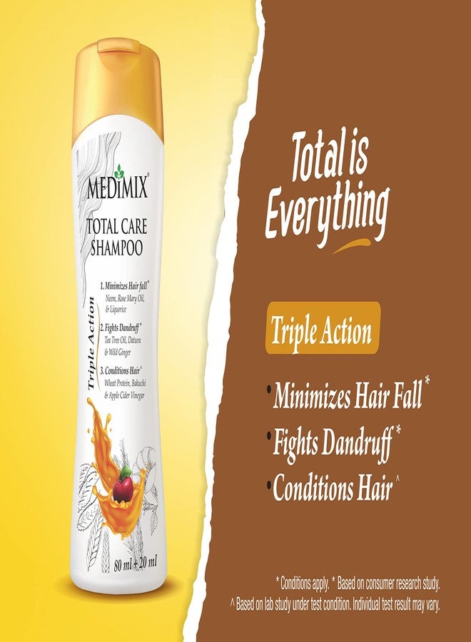 MEDIMIX Total Care Shampoo | Pack of 4 | Each 100ml | Triple Action Formula | Minimizes Hair Fall* | Fights Dandruff* | Conditions Hair^ | - Image 3