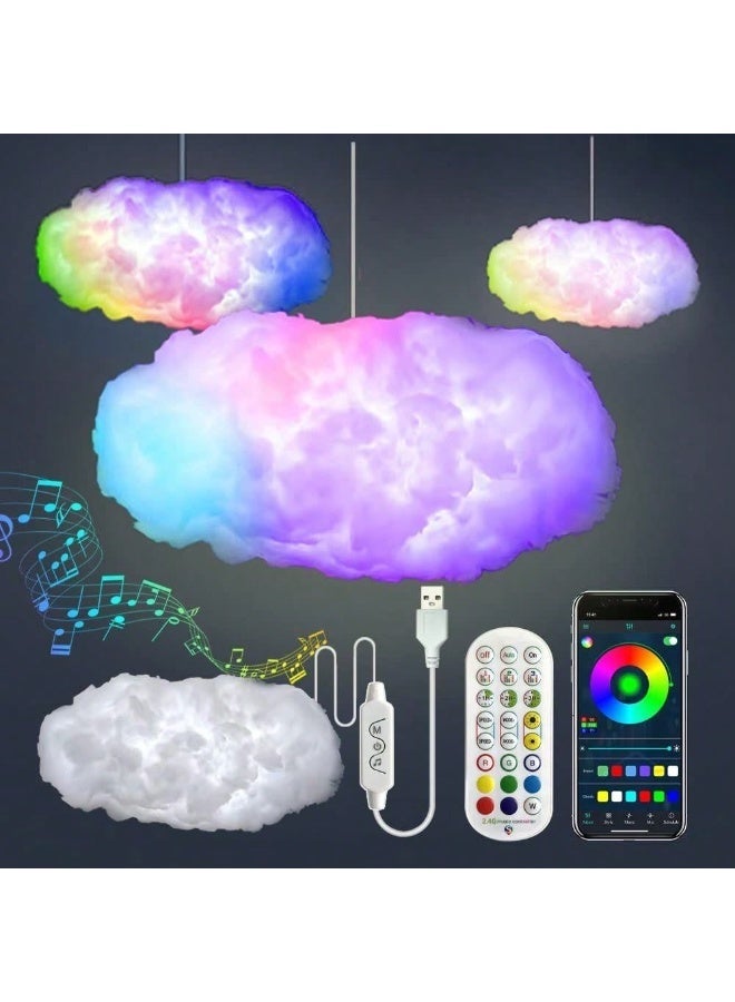 RGB Music Sync Cloud Light - Smart Cloud Lamp with Remote & APP Control, 16 Million Colors, Dynamic Gradient, Perfect for Bedroom Living Room Gaming Room - Image 1